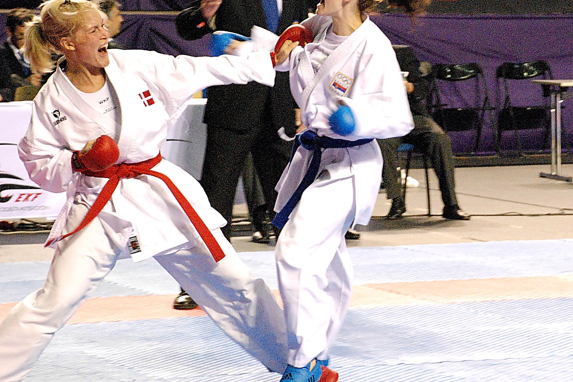 Mathilde Klint i kamp ved EM 2008 i kumite